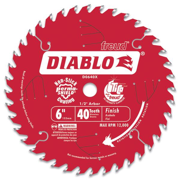 Diablo D0640X 6" HiDensity 40T Diablo Porter Cable Saw Boss Saw Blade