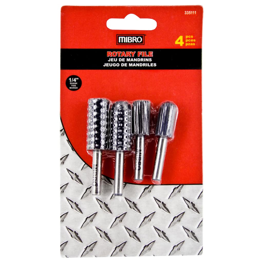 Mibro 335111 4 Piece 1/4" Rotary File Set