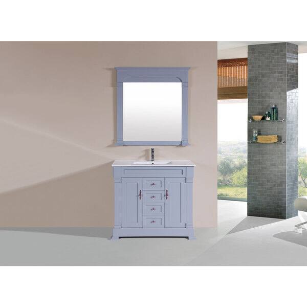 Transitional 40 Inch Vanity 40-inch Balboa Grey Single Traditional Vanity with Integrated Sink ...