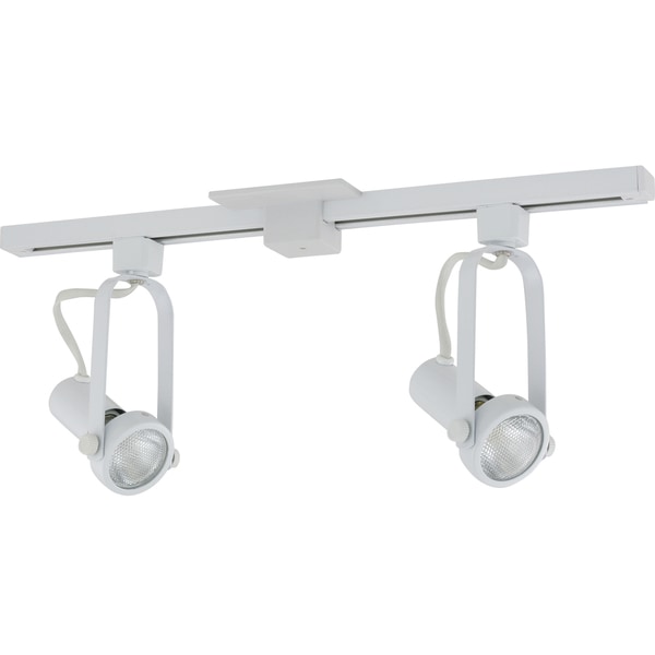 Liteline Corporation 71250 80019 2 White Athena Two Head Track Liteline Corporation 71250 80019 2 X27 White Athena Two Head Track Lighting Fixture