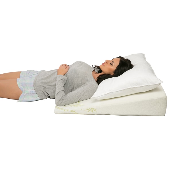 Shop Bamboo Bed Wedge - 6" Height Pillow - with Padded ...