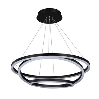 Vonn Lighting VMC32500BL Tania Trio 32 in. Integrated LED Chandelier Black - N/A (Black - Dimmable/Energy Efficient/Sloped Ceiling Adaptable) - Chandeliers For Bedrooms by Overstock.com