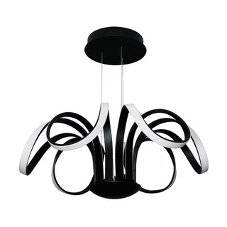 VONN Lighting VMC32420BL Capella 30-inch LED Modern Flower-Pedal Chandelier in Black (4 to 6 - Dimmable/Energy Efficient/Sloped Ceiling Adaptable - - Chandeliers For Bedrooms by Overstock.com