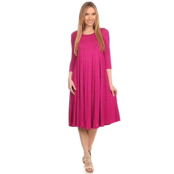 Women's A-Line Solid Dress. Opens flyout.