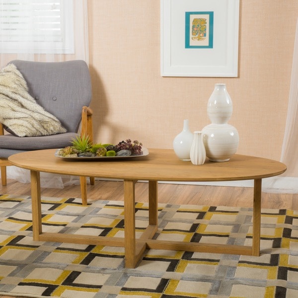 Shop Rosemead Oval Acacia Wood Coffee Table by Christopher Knight Home