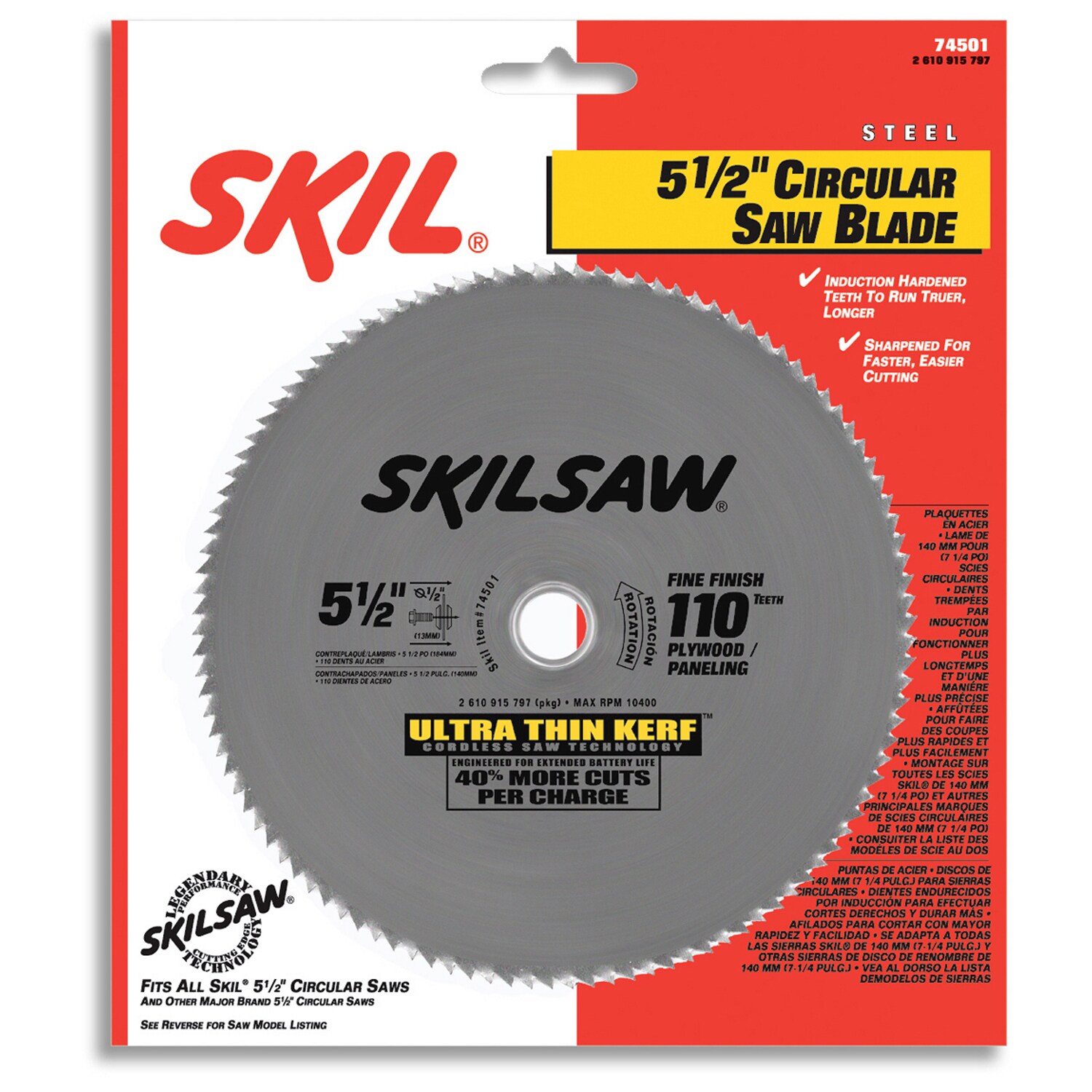 Skil 74501 51/2" 110T Ultra Thin Kerf Circular Saw Blade eBay