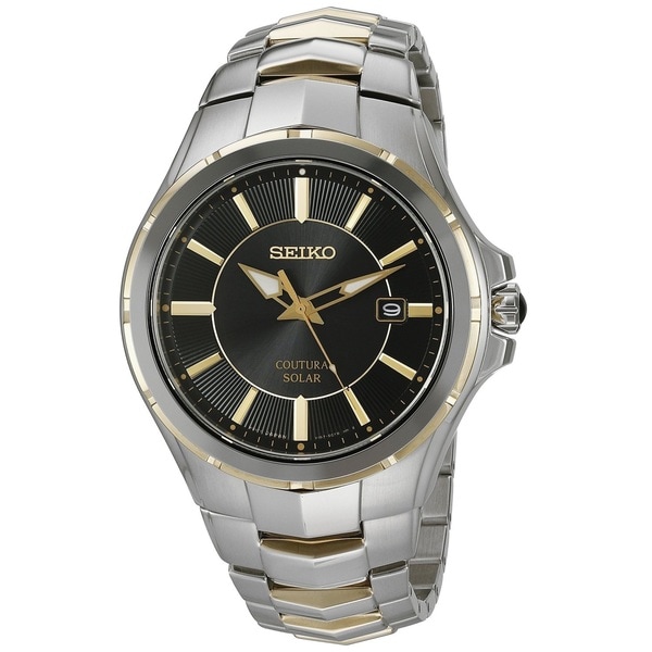 Shop Seiko Men's Stainless Steel Two Tone Coutura Solar Watch with a ...