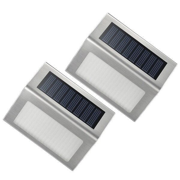 Shop Auto Turnon Outdoor Stainless Steel Solar LED Lights (Set of 2