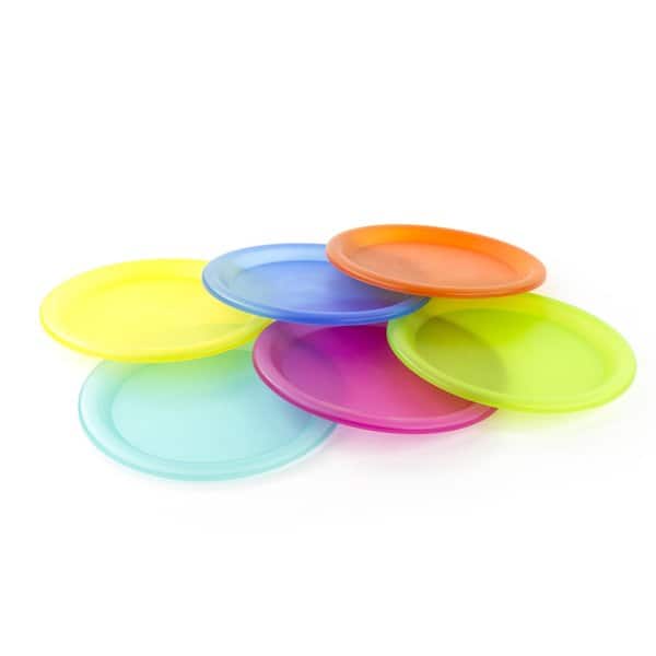 6 Piece Reusable Plastic Picnic Plates Set In Orted Colors Reusable Plastic Picnic Plates Set