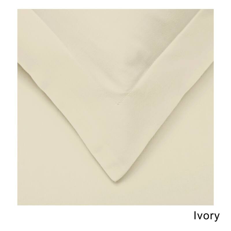 Superior 400 Thread Count Combed Cotton Sateen Duvet Cover Set - Ivory - Queen