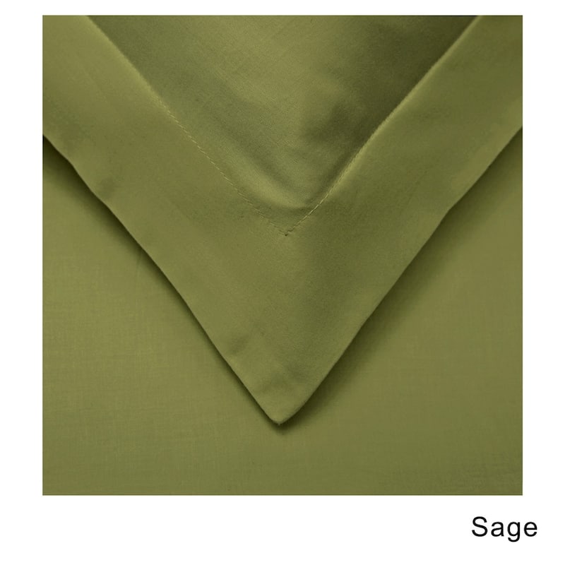 Superior 400 Thread Count Combed Cotton Sateen Duvet Cover Set - Sage - Twin