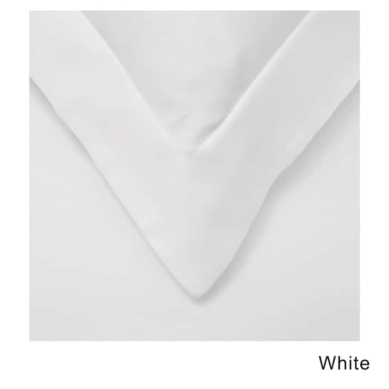Superior 400 Thread Count Combed Cotton Sateen Duvet Cover Set - White - Queen