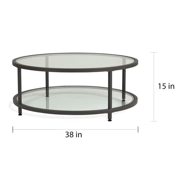 Carbon Loft Heimlich Round Steel/Glass Coffee Table - Bed Bath & Beyond ...