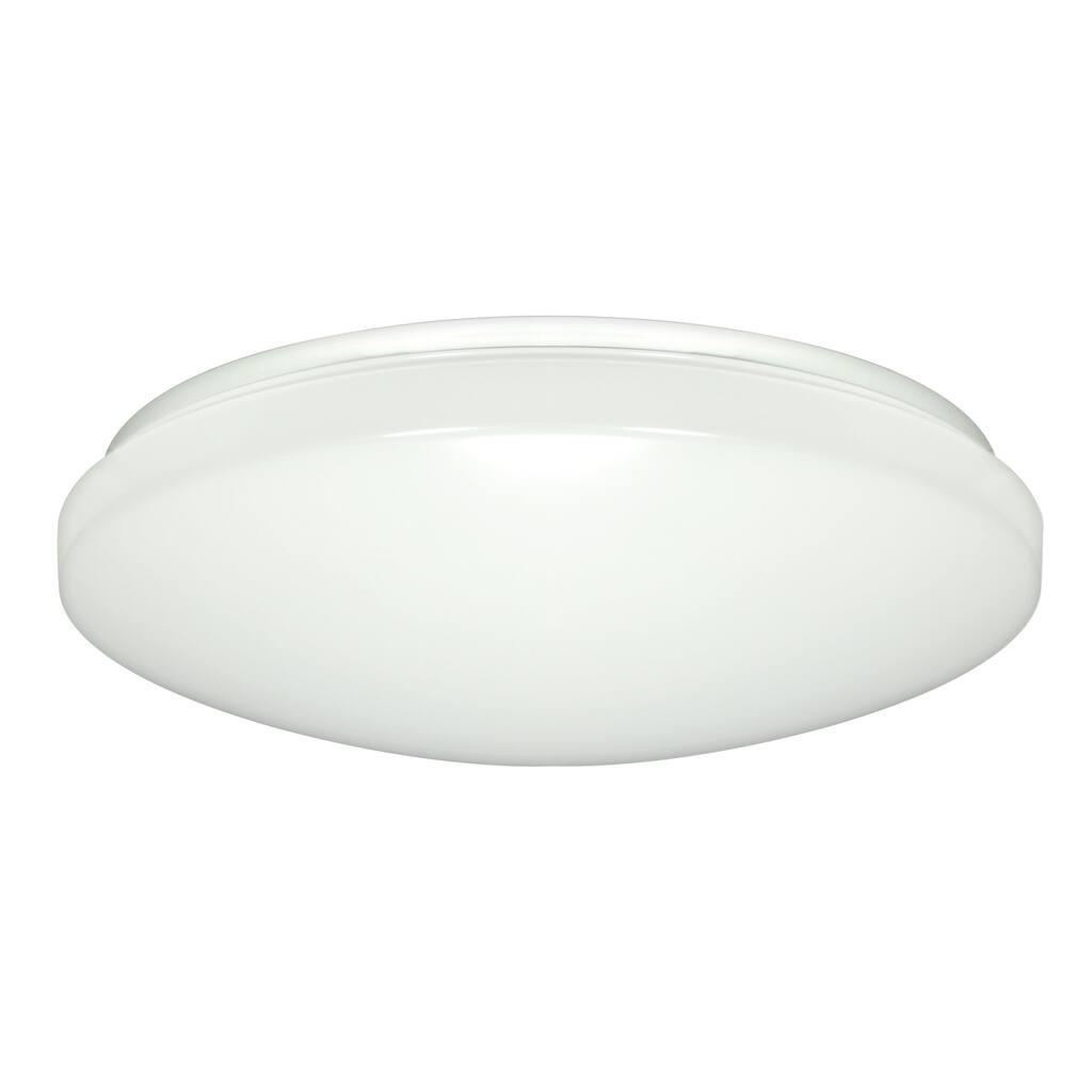 1-Light 14-inch Flush Mounted LED Light Fixture with Occupancy Sensor - White Finish