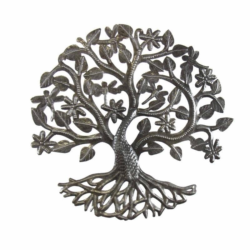 Handmade 14-inch Tree of Life with Dragonflies (Haiti)