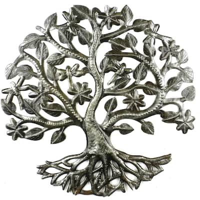 Handmade 14-inch Tree of Life with Dragonflies (Haiti)
