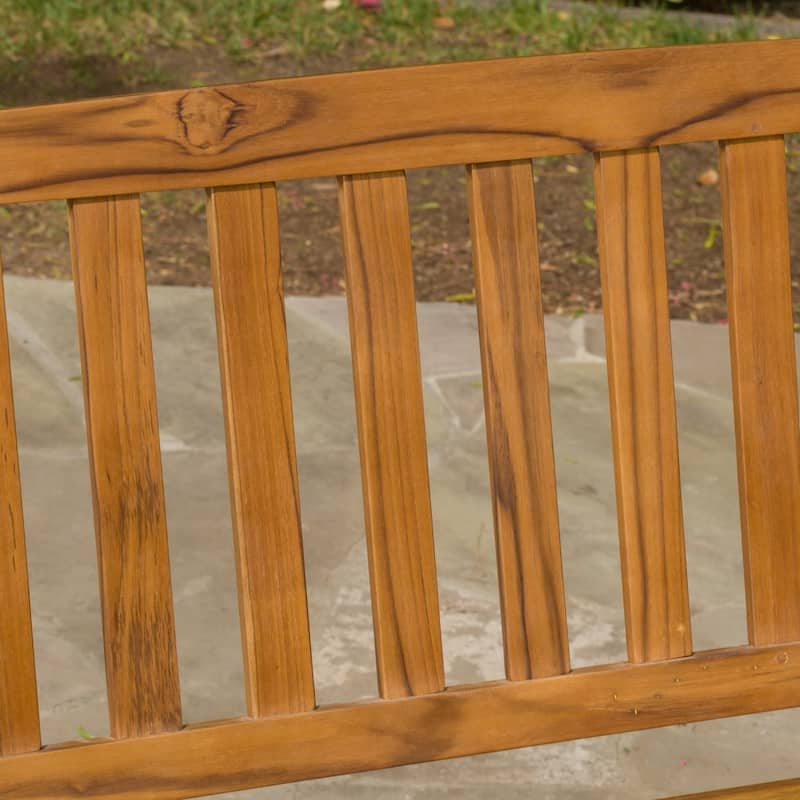 Loja Outdoor Acacia Wood Bench by Christopher Knight Home