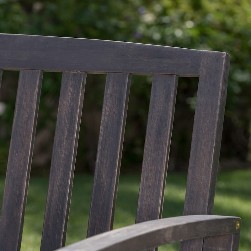 Loja Outdoor Acacia Wood Bench by Christopher Knight Home