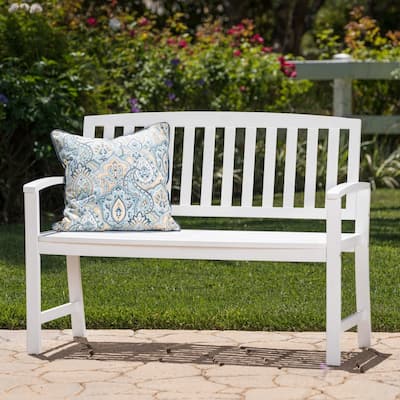 Loja Outdoor Acacia Wood Bench by Christopher Knight Home