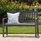 preview thumbnail 20 of 20, Loja Outdoor Acacia Bench by Christopher Knight Home Dark Grey