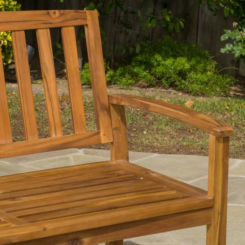 Loja Outdoor Acacia Wood Bench by Christopher Knight Home