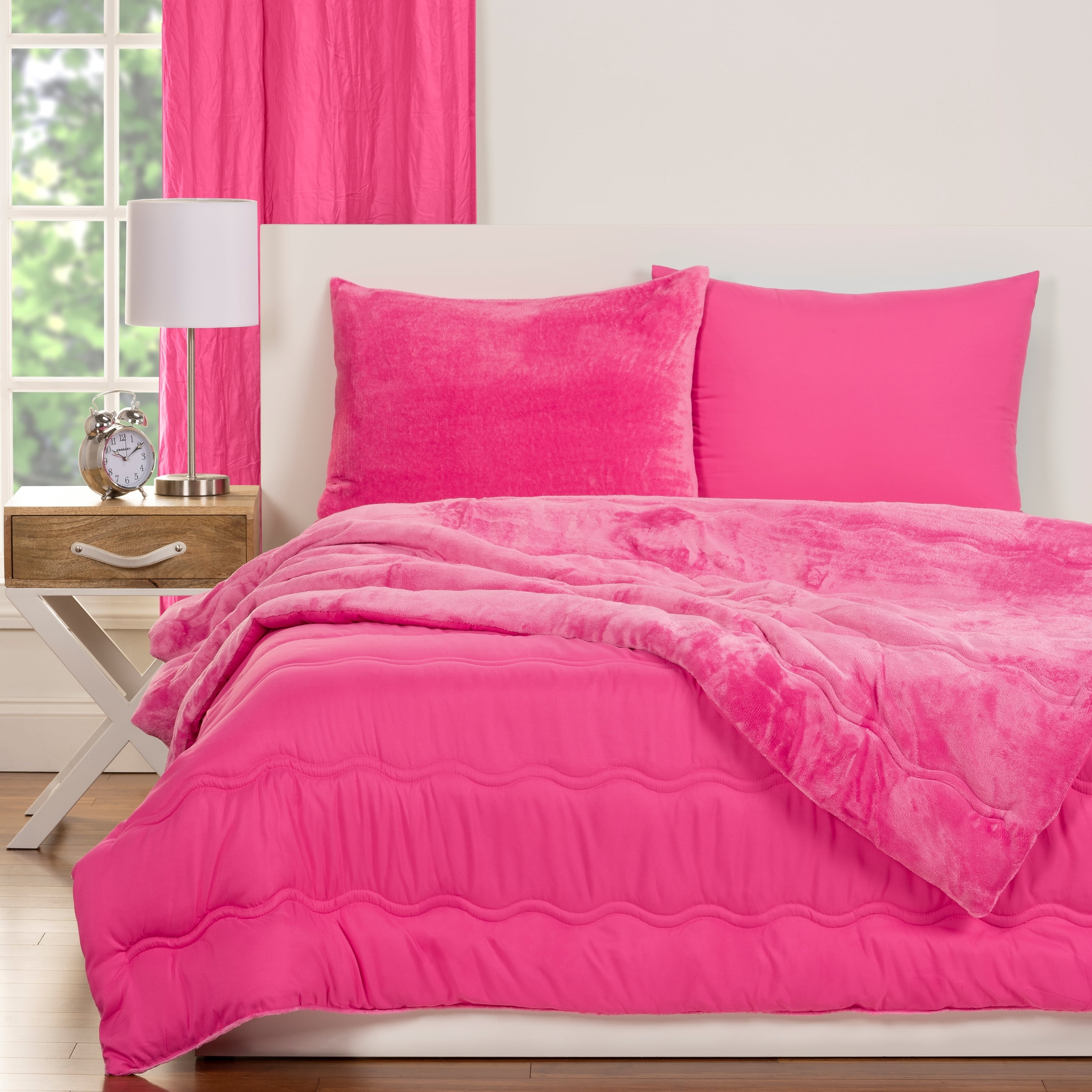 pink teddy comforter