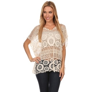 Soulmates Women's Silk Crocheted Sheer Top - Free Shipping Today ...
