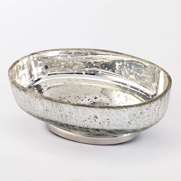 Mercury Glass Crackle Silver Soap Dish Free Shipping On Orders Over