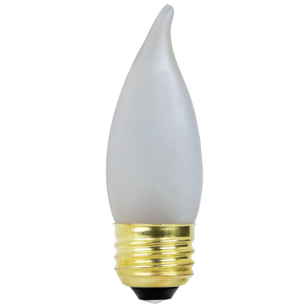 Feit Electric BP25EFF 25 Watt Frosted Flame Tip Chandelier Light Bulb 2-count