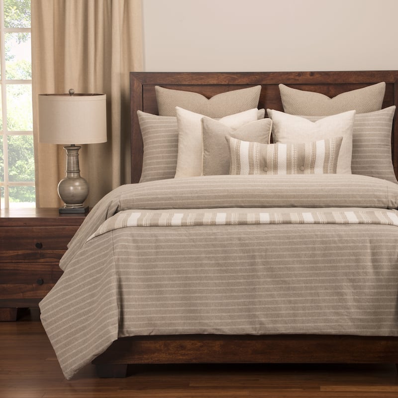 Copper Grove Stom Ticked Stripe 6-piece Cotton-blend Duvet and Comforter Insert Set - Full