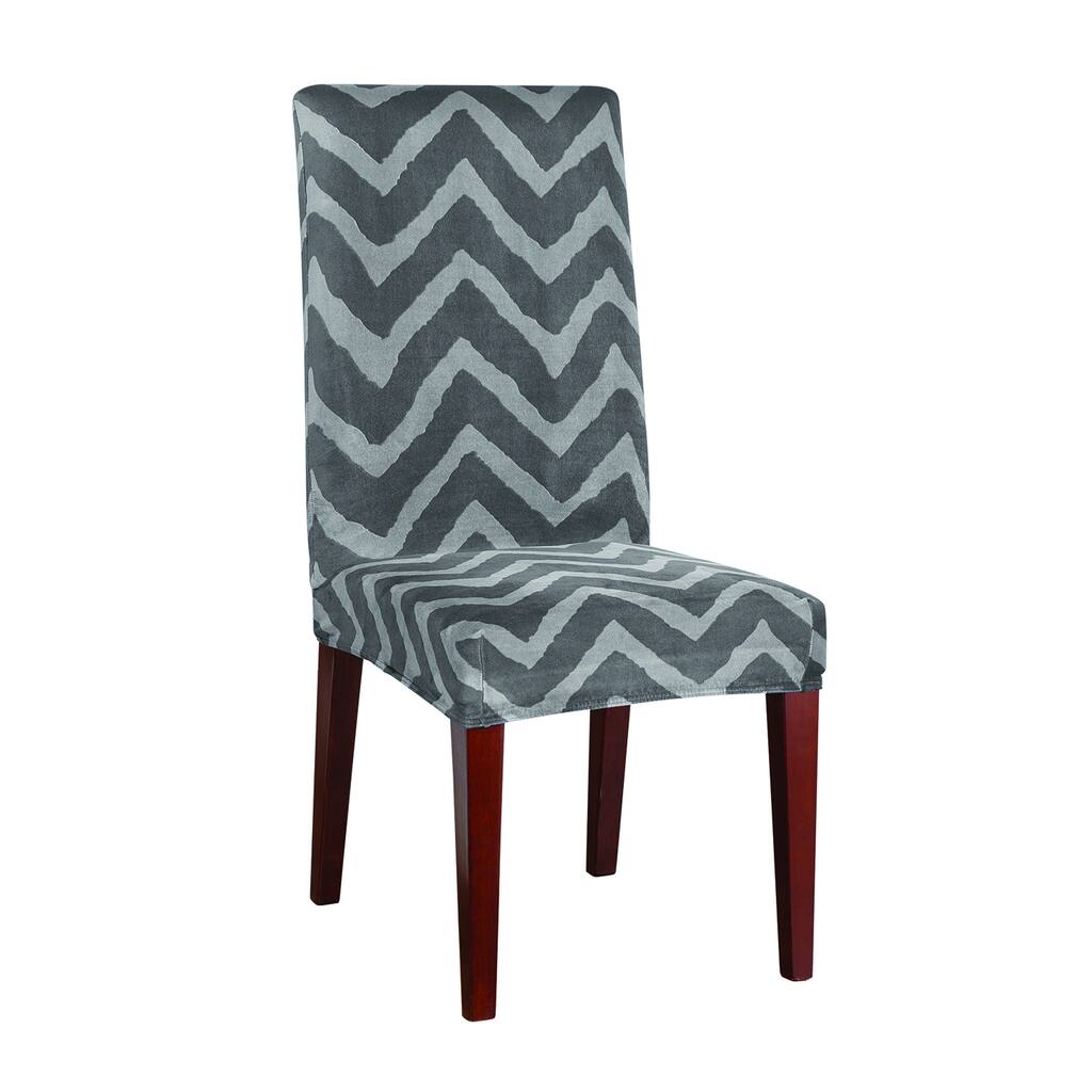 Sure Fit Stretch Plush Chevron Standard Dining Room Chair Cover