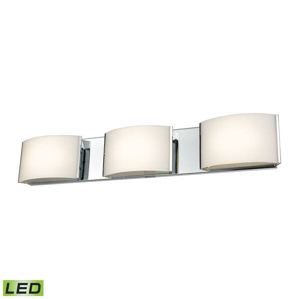 slide 1 of 1, Alico Pandora LED 3-light LED Vanity in Chrome and Opal Glass
