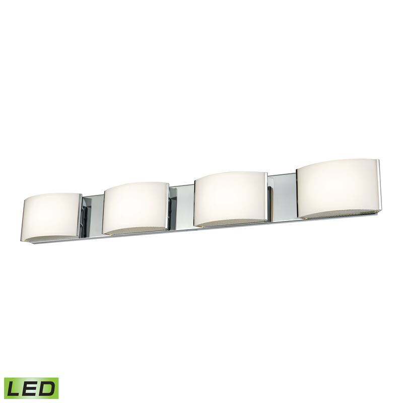 Elk Home Pandora Chrome With Opal White Glass 4 Light Vanity Light