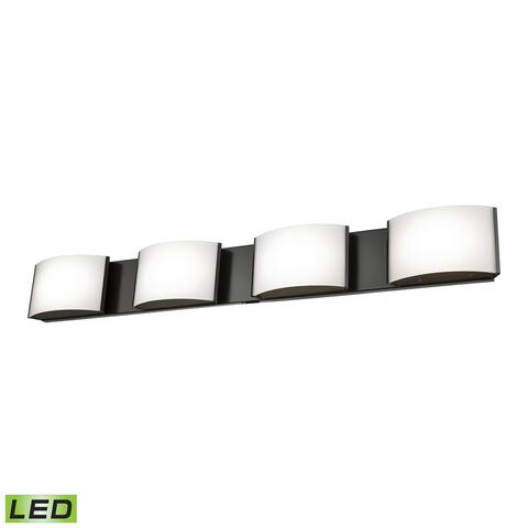 Alico Pandora LED 4-light LED Vanity in Oiled Bronze and Opal Glass