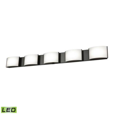 Alico Pandora LED 5-light LED Vanity in Oiled Bronze and Opal Glass
