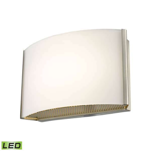 slide 1 of 1, Alico Pandora LED 1-light LED Vanity in Satin Nickel and Opal Glass
