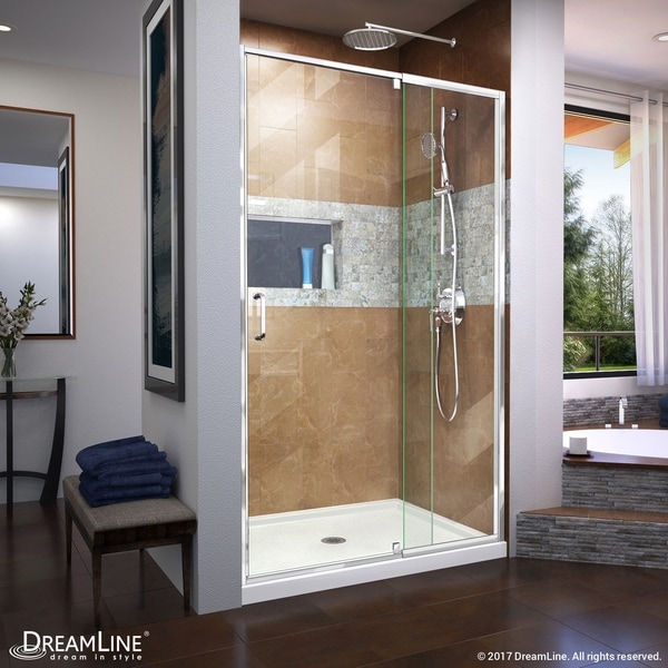 Dreamline Flex 44 48 In W X 72 H Semi Frameless Pivot Shower Doors Dreamline Flex 44 48 In W X 72 H Semi Frameless