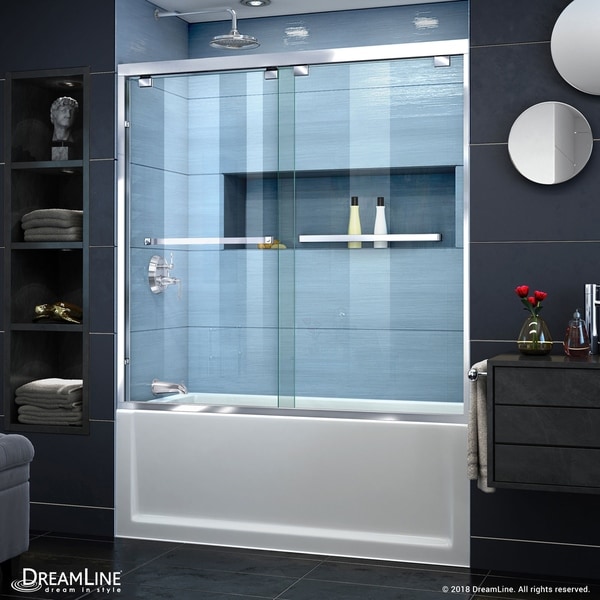 DreamLine Encore 56-60 in. W x 58 in. H Semi-Frameless Bypass Sliding Tub Door
