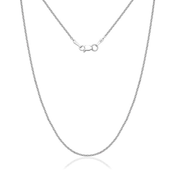 14k White Gold 1.5mm Forsantina Textured Chain Necklace
