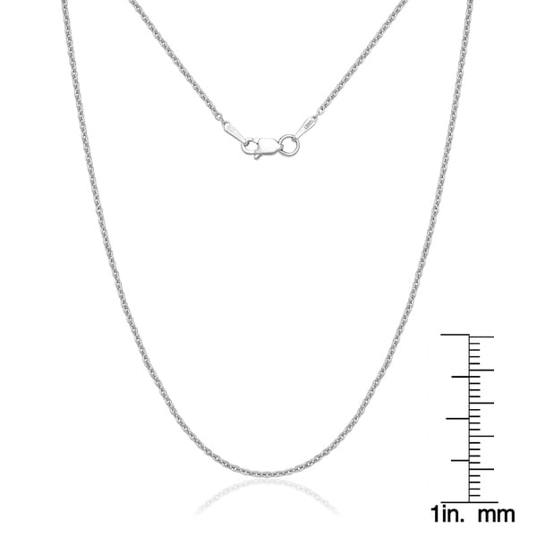 Length 14 kt White Gold 9 in 14k White Gold 1.5mm Solid Polished Cable Chain