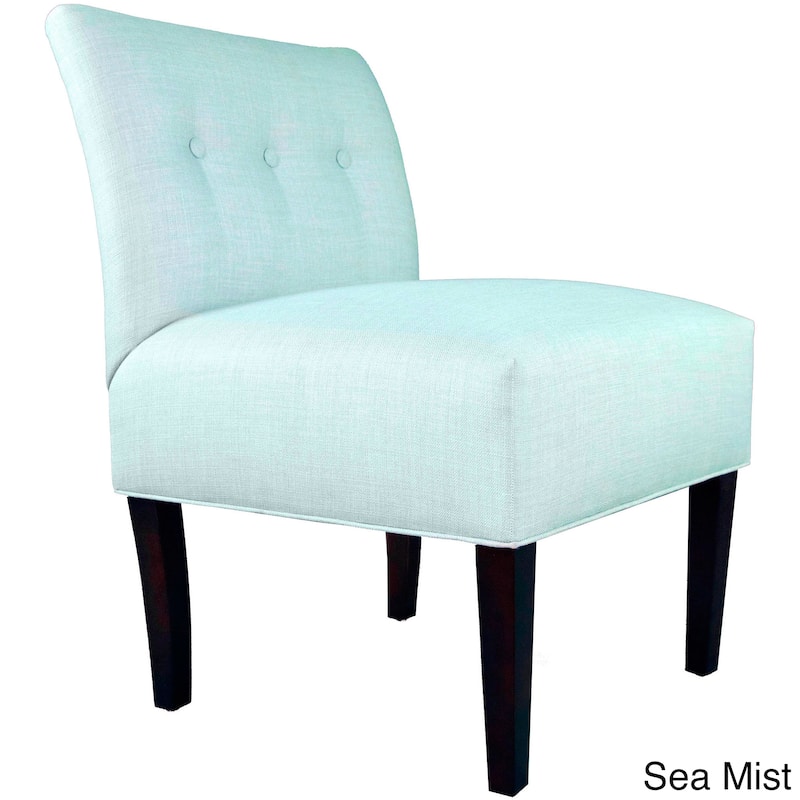 Samantha Button Tufted Ikat Accent Chair - Aqua