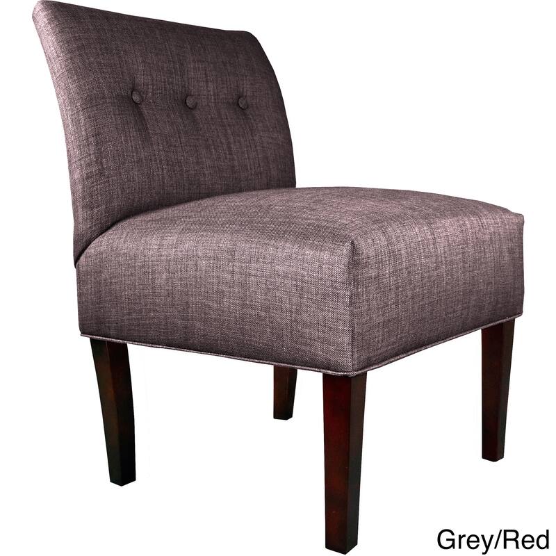 Samantha Button Tufted Ikat Accent Chair - Dark Grey
