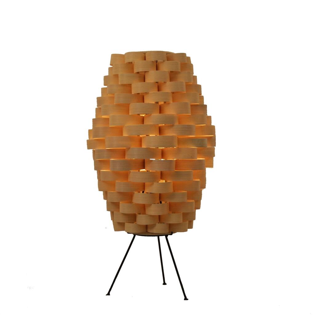 Bamboo Slat Weave Natural Lamp (Philippines) - 11 x 16 x 16