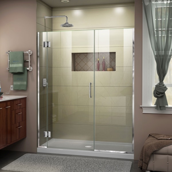 DreamLine Unidoor-X 65-65 1/2 in. W x 72 in. H Frameless Hinged Shower Door - 65" - 65.5" W