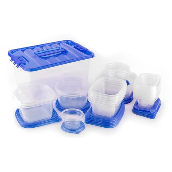 54 Pcs Reusable Plastic Food Storage Containers Set with Air Tight Lids -  Bed Bath & Beyond - 11643811