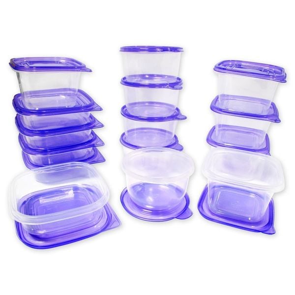 shop 30 pc reusable plastic food storage containers set