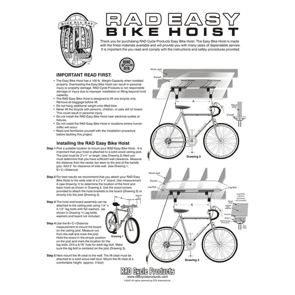 rad easy bike hoist