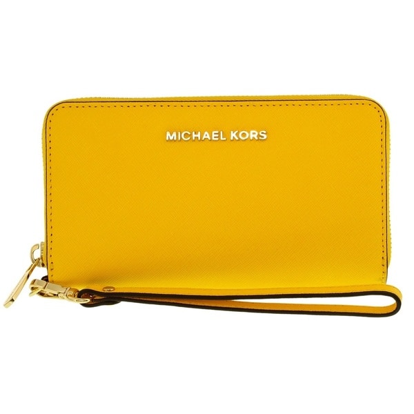 yellow michael kors wristlet