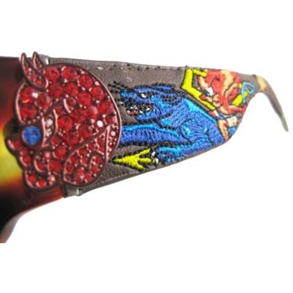 Ed Hardy Ehs-036 Devil On Panther Flat Sunglasses Tortoise//Brown
