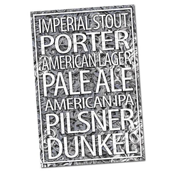 Shop Beer Tab Famous Drinks And Cocktails Names On Colorful Metal